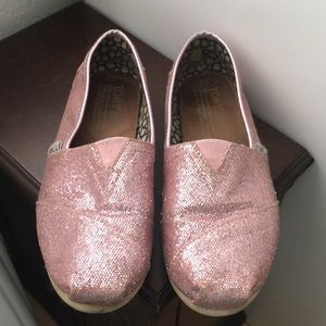 Pink Glitter Toms 7.